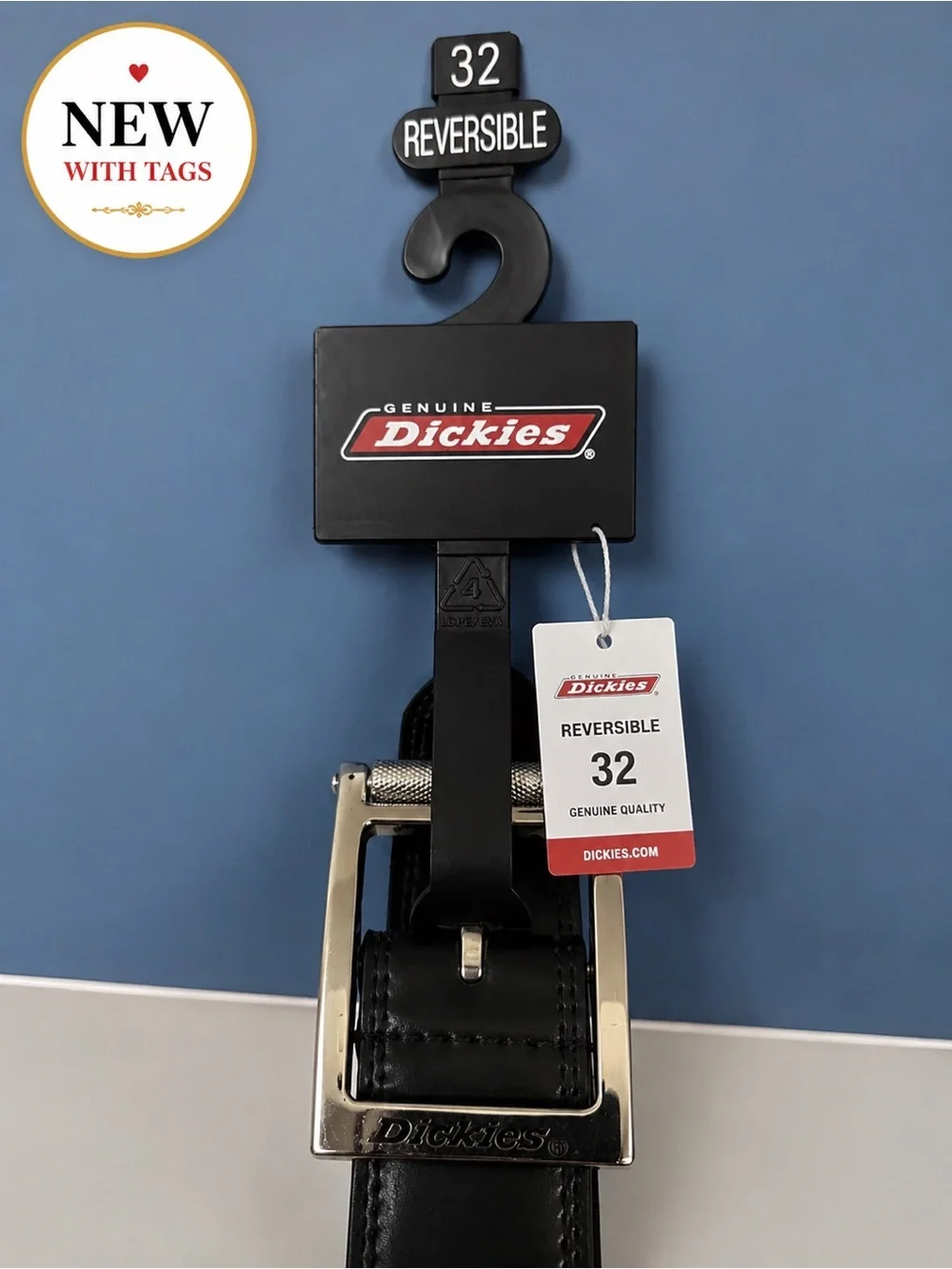 Dickies Reversible Belt Black Brown Size 32 Genuine Leather